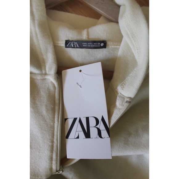 Zara Ecru Cream Zipped and Drawstring Waist Soft Touch Jumpsuit BNWT Large - Picture 15 of 15